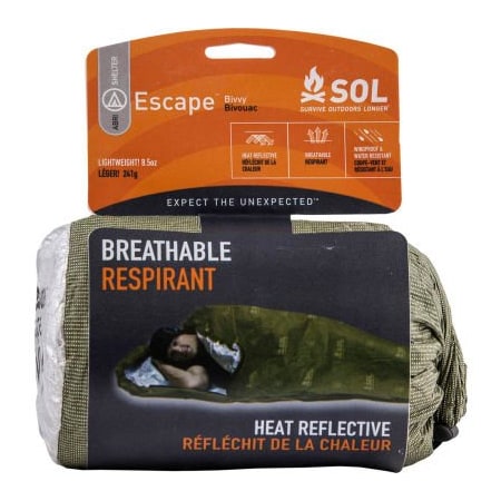 Tender-Genuine First Aid Survive Outdoors Longer Escape Bivvy 84in x 36in, Green 0140-1229